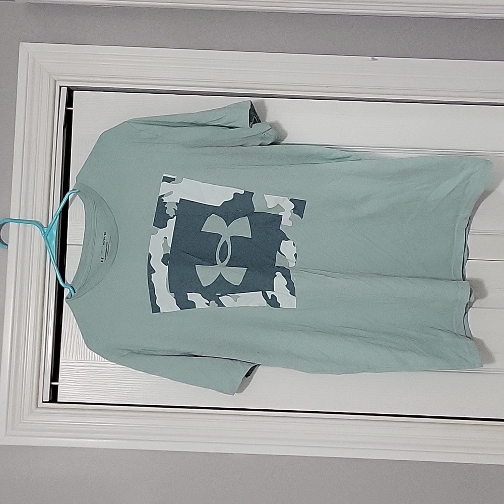 UA Men's Teal-Aqua Camo Big Logo Box SS Graphic Tee